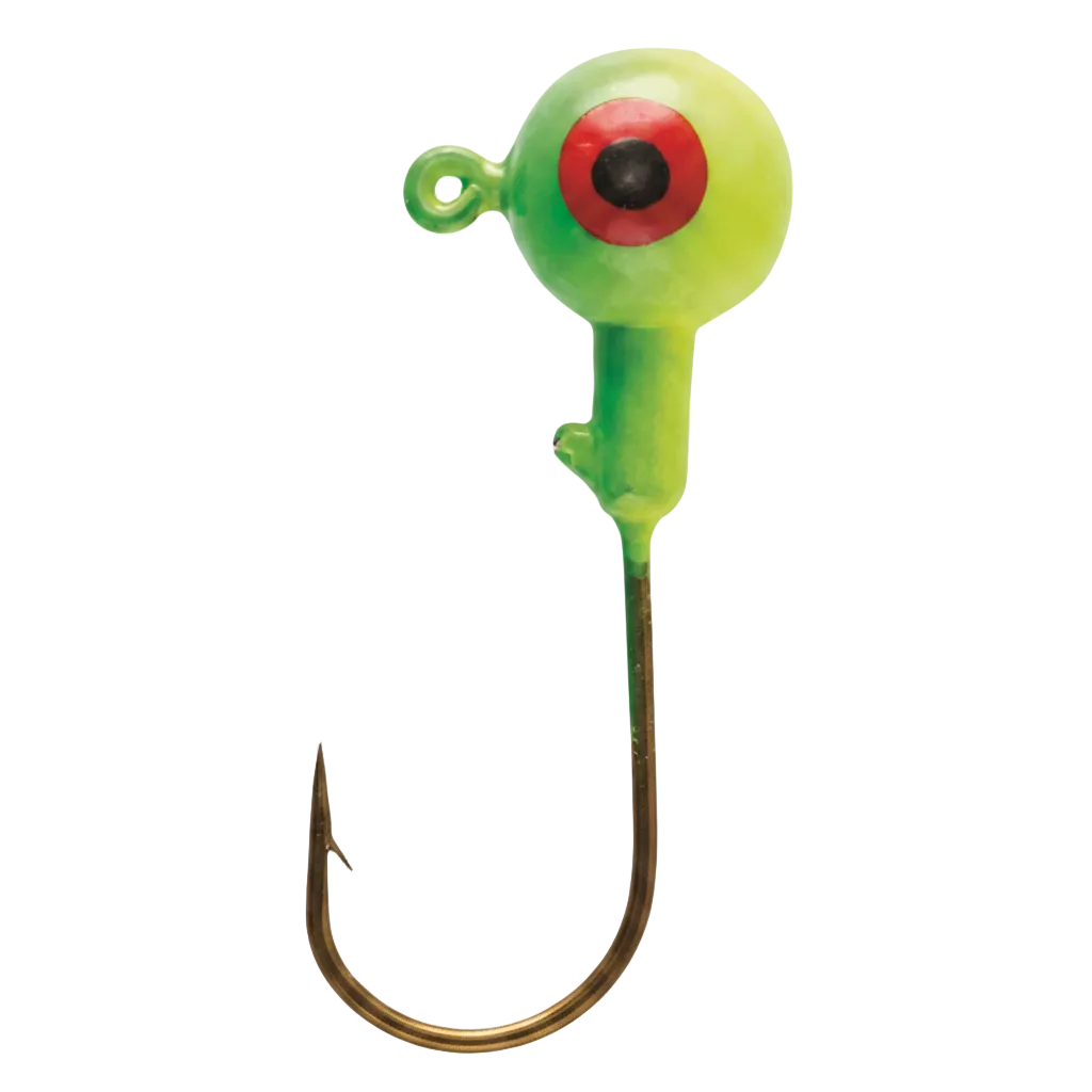 Painted Ball Head Jigs - Chartreuse 1/8 Oz.