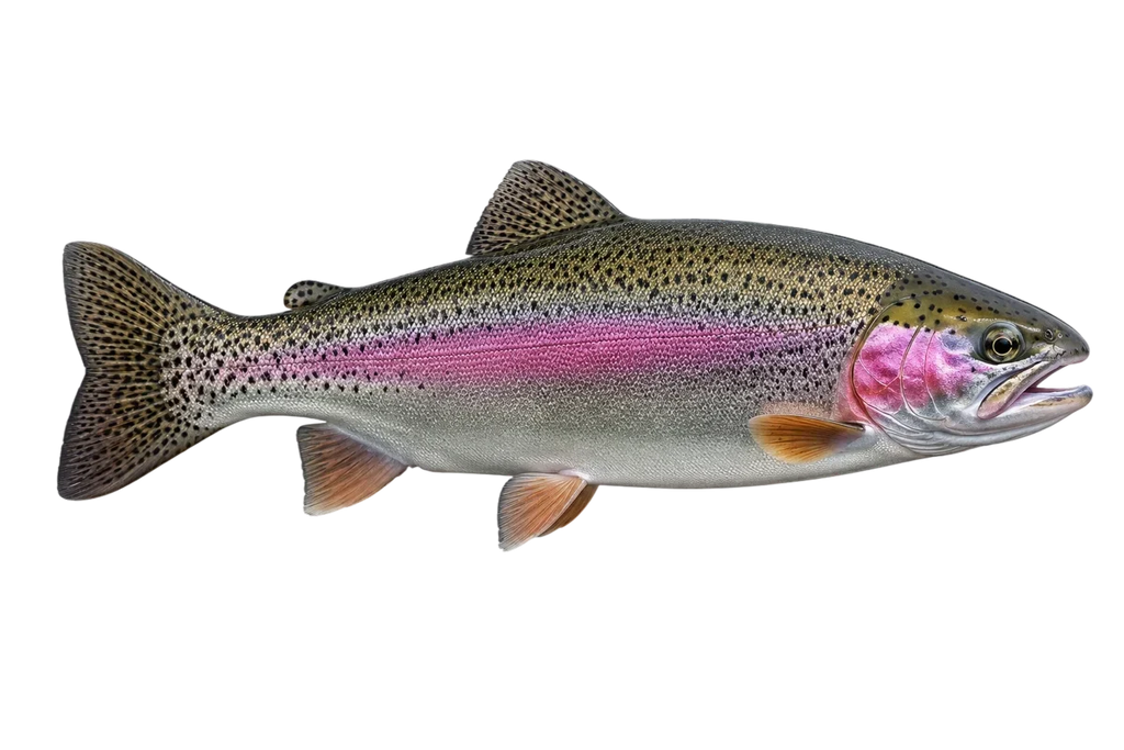 Rainbow trout caught on The Planter Special kit from Utah Fishing Tackle Co.