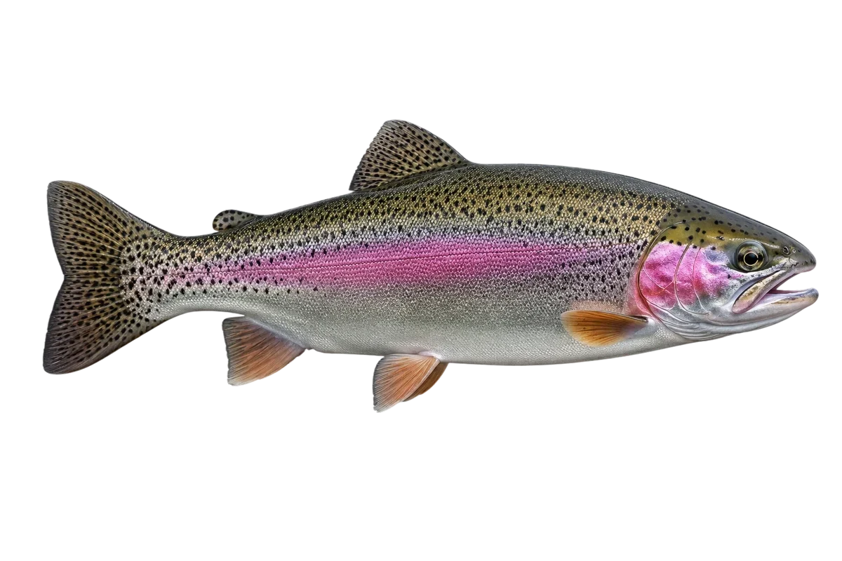 Rainbow trout caught on The Planter Special kit from Utah Fishing Tackle Co.