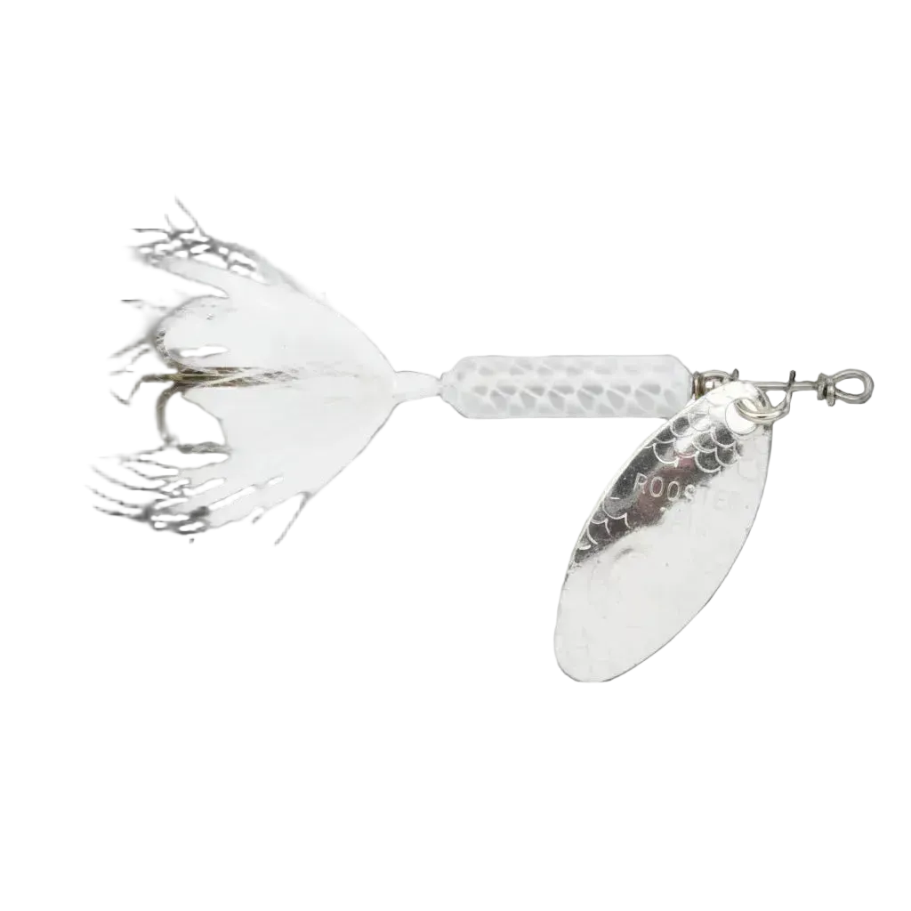 White Rooster Tail Spinner Lure 1/8 Oz.